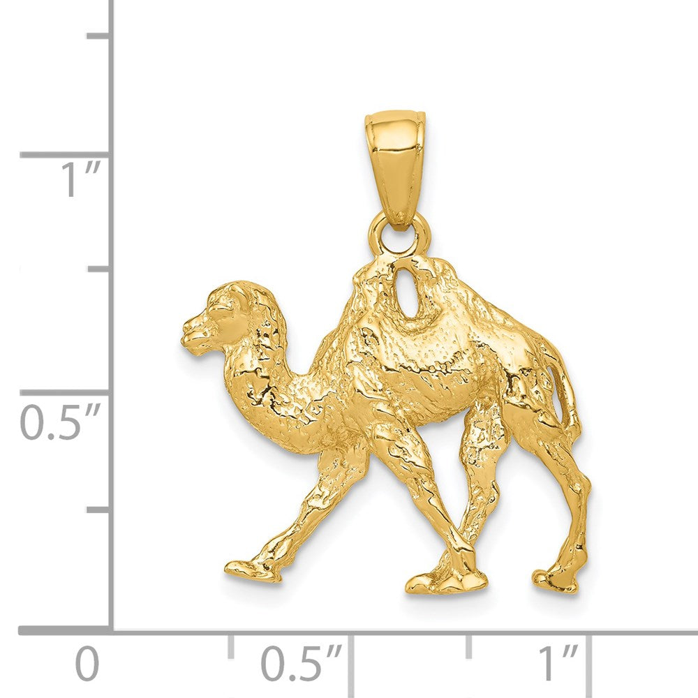14k 3D Camel Pendant
