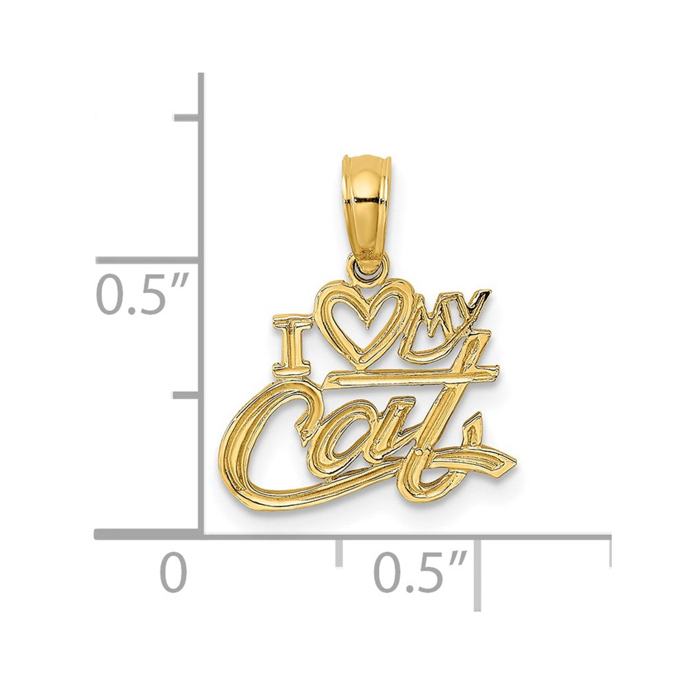 14k I HEART MY CAT Charm