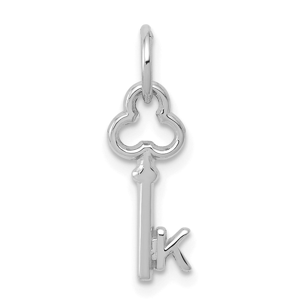 14K White Gold Key Letter X Initial Charm