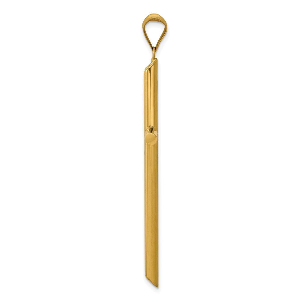 14k 3-D Polished Hollow Cross Pendant