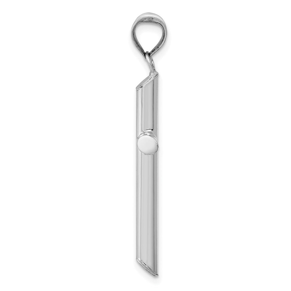 14k White Gold Hollow Cross Pendant