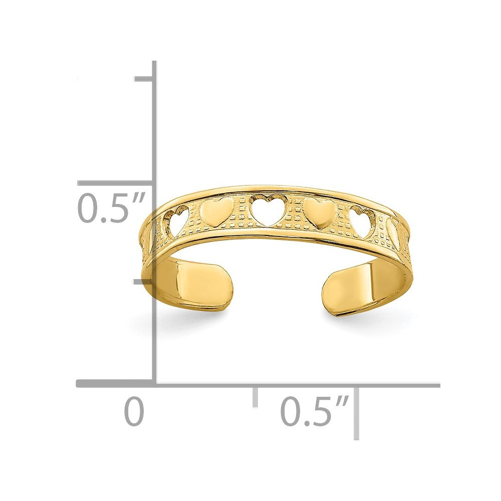 14k Heart Design Toe Ring