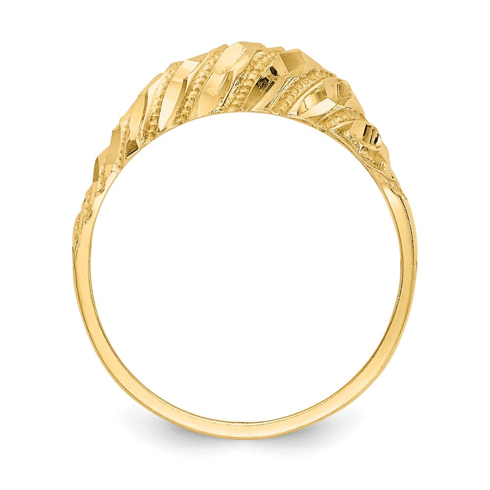 10K Diamond Cut Dome Ring