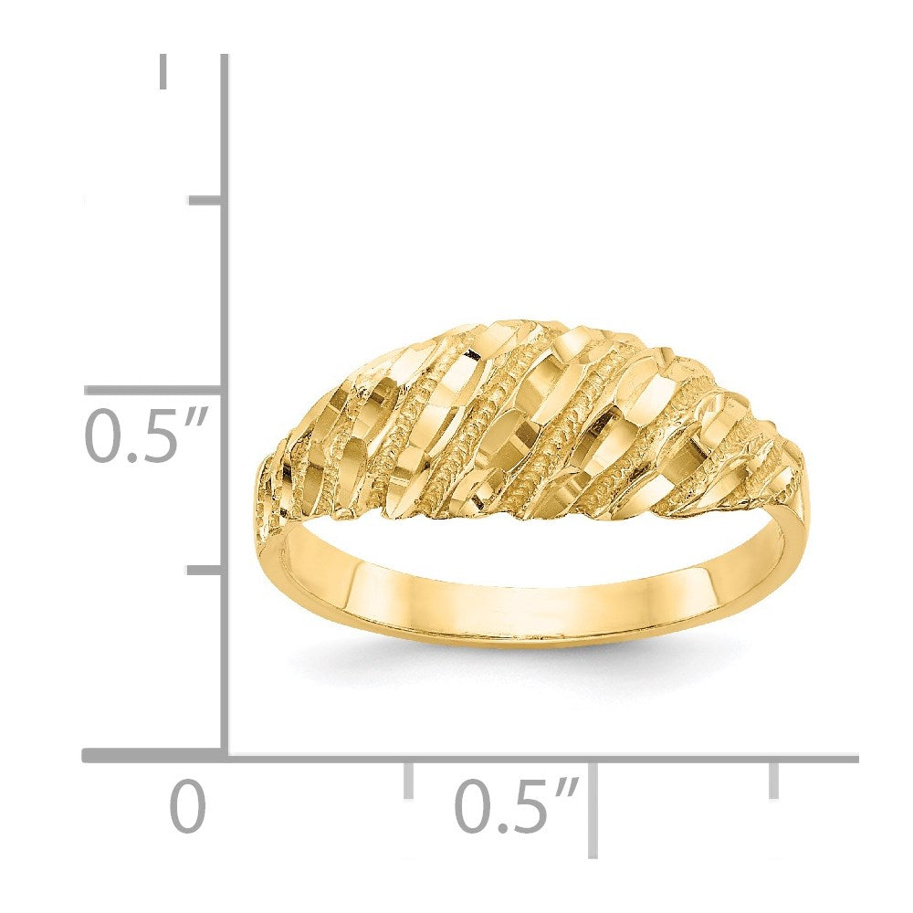 10K Diamond Cut Dome Ring