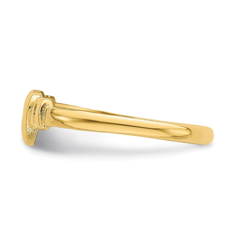 14k Heart w/Cut-Out Cross Ring