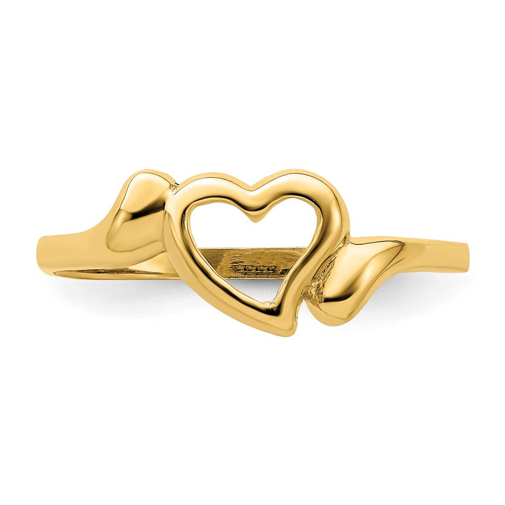 14k Open Heart w/Swirl Ring