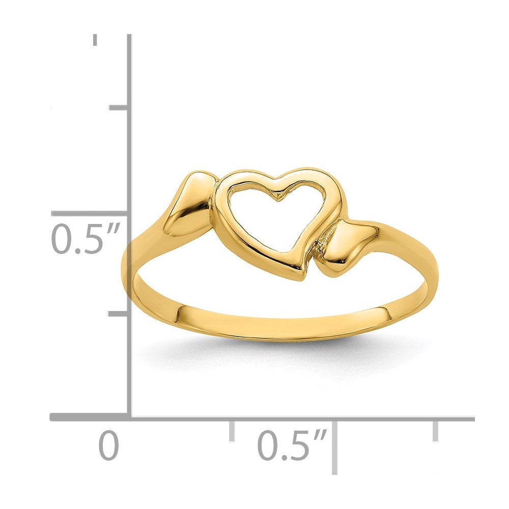 14k Open Heart w/Swirl Ring