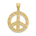 14k Filigree Peace Sign Pendant