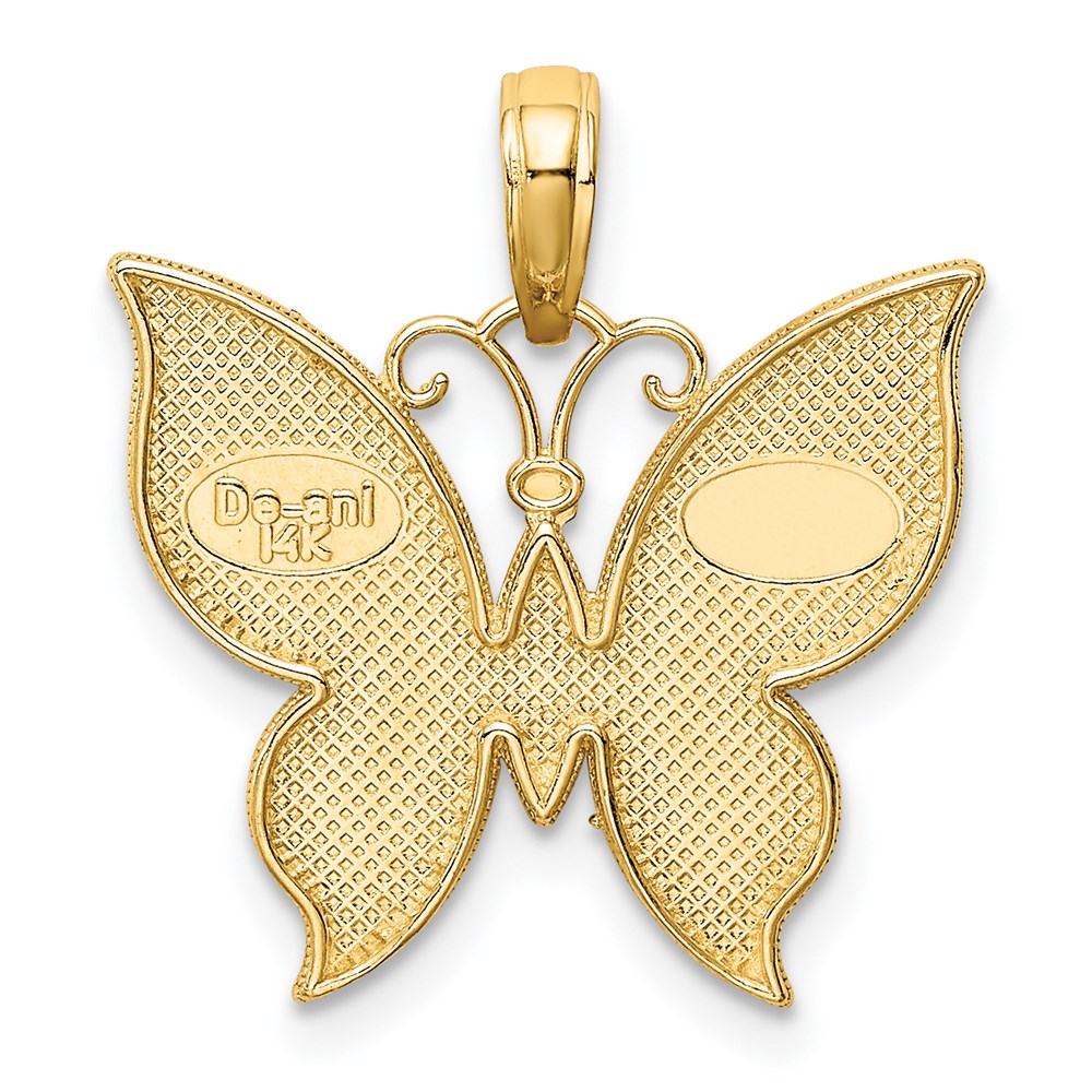 14k w/ Rhodium Butterfly Pendant