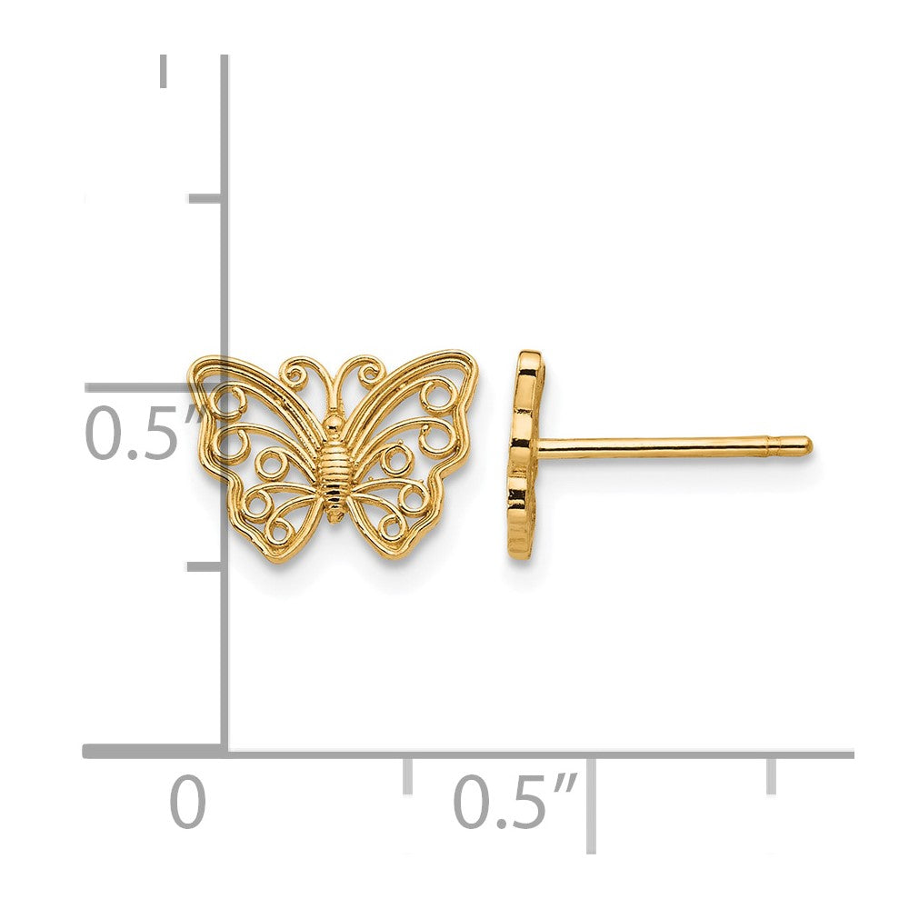 14K Butterfly Post Earrings