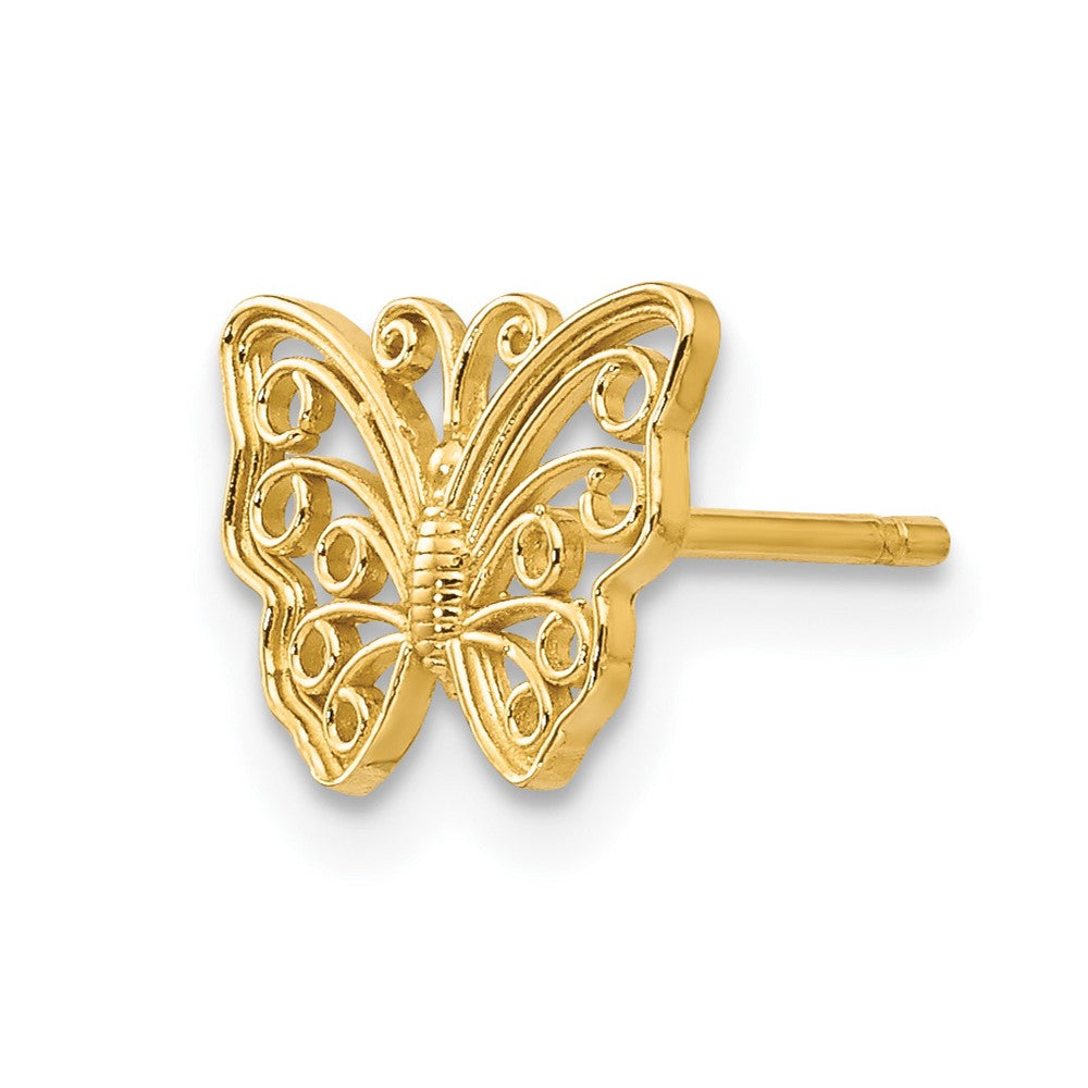 Single 14K Butterfly Post Earring
