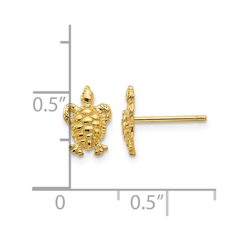 14K Mini Turtle Post Earrings
