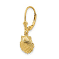 Single 14K Scallop Shell Leverback Earring