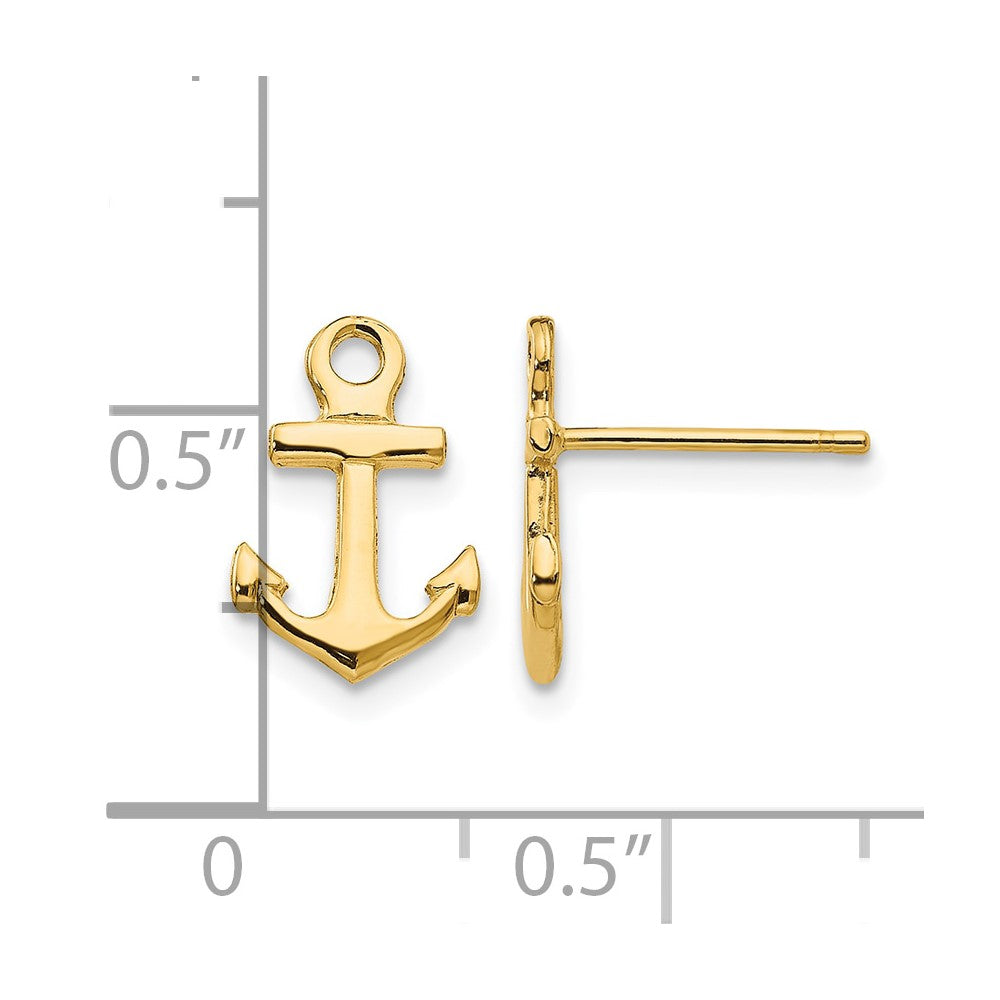 14K Anchor Post Earrings