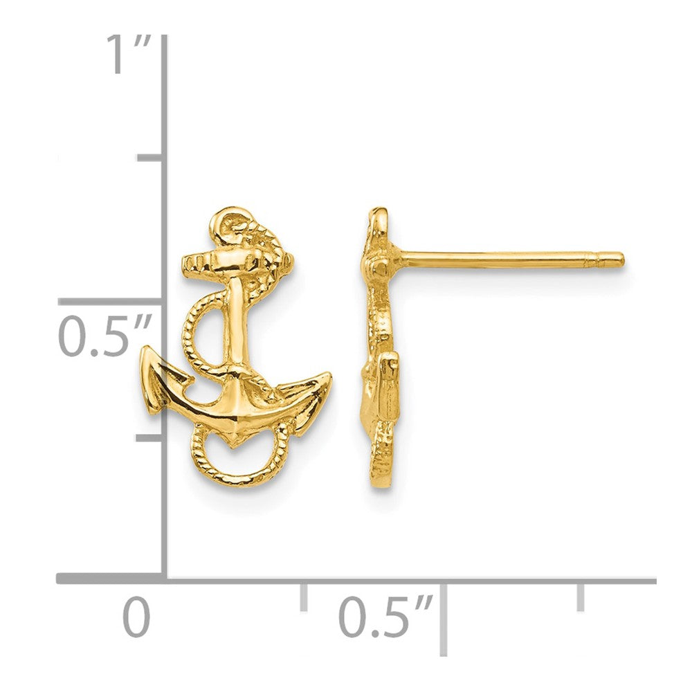 14K Anchor with Rope Trim Post Earrings