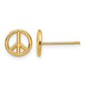 14K Polished Peace Symbol Post Earrings