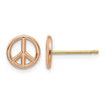 14K Yellow & Rose Gold Polished Peace Symbol Post Earrings