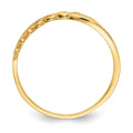 14K Polished Criss Cross Pattern Hearts Ring