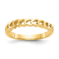 14k Polished Hearts Ring