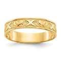 14K Polished X and Hearts Ring