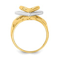 14K Two-tone Triple Stacked Heart Ring