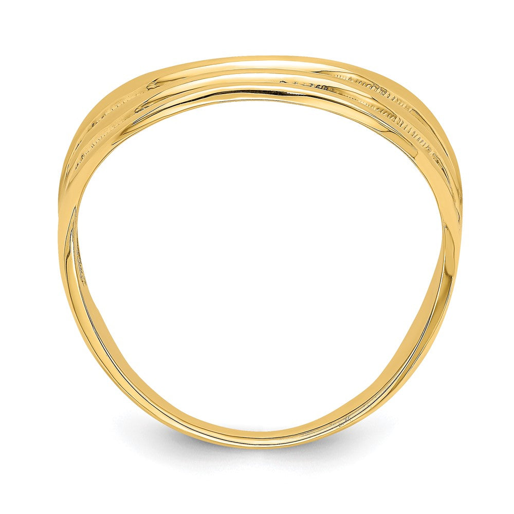 14K Triple Wave Fashion Thumb Ring