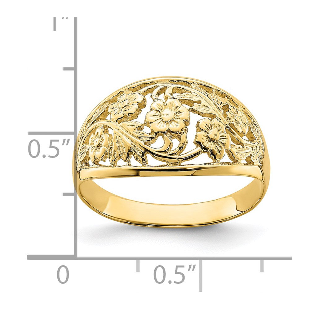 14K Floral Dome Ring