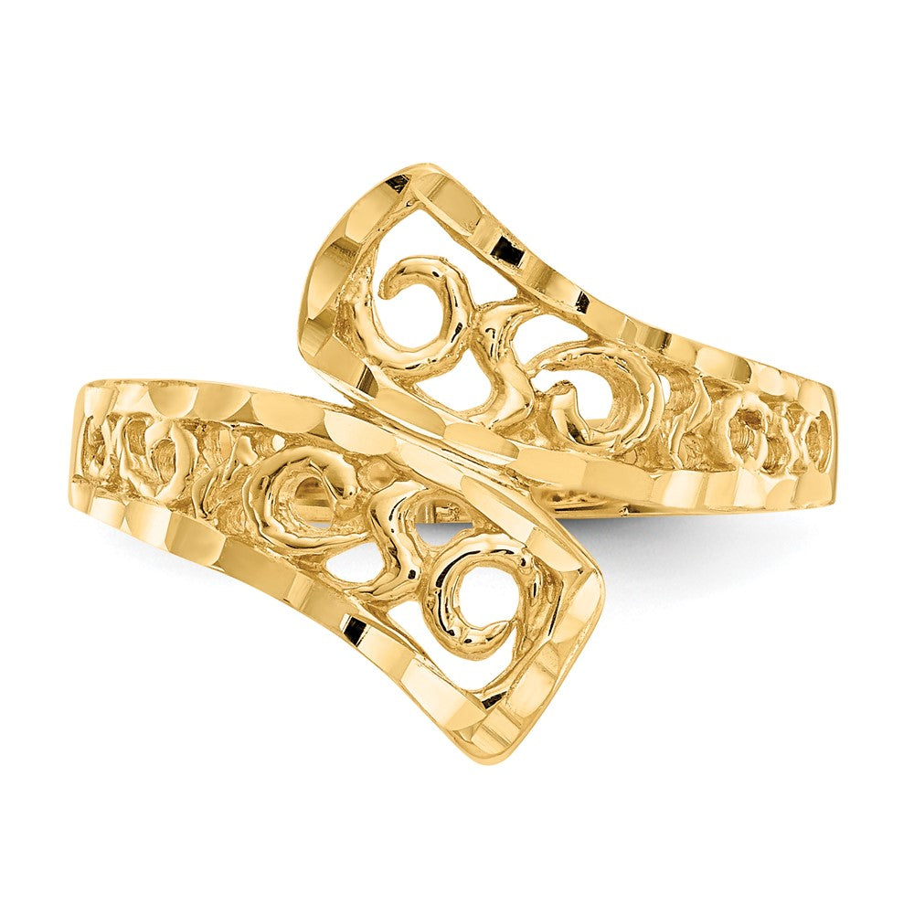 14K By-pass Lace Diamond-cut Ring
