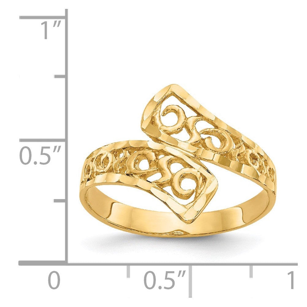 14K By-pass Lace Diamond-cut Ring