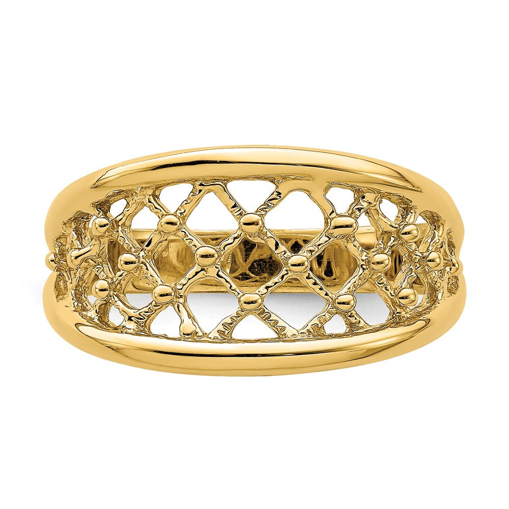 14K Mesh Ring Tapered Band Ring