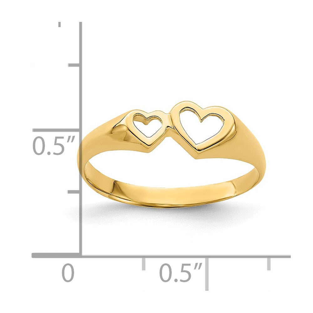 14K Double Heart Cut-Out Ring