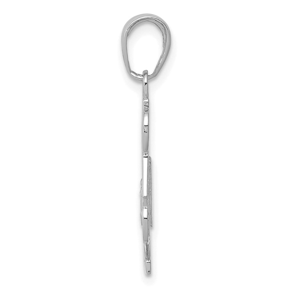 14K White Gold #1 DAD Charm