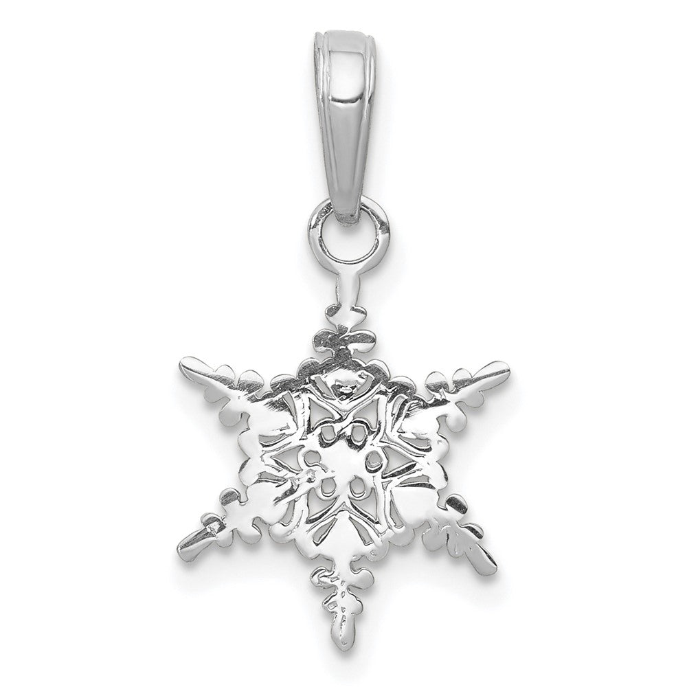 14k White Gold Small Snowflake Pendant