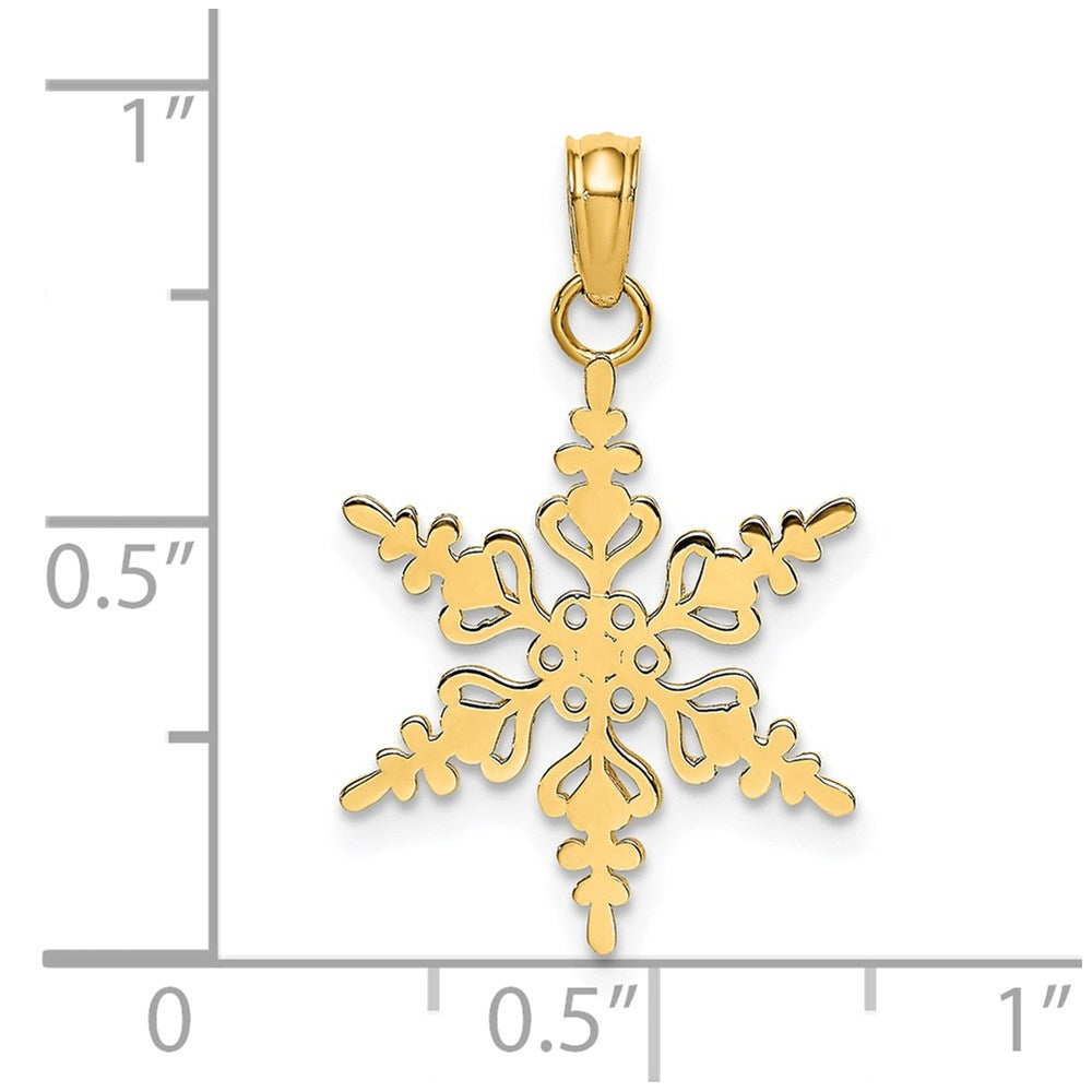 14k Polished Snowflake Charm