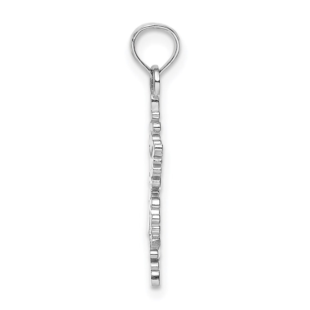14K White Gold Polished Snowflake Charm