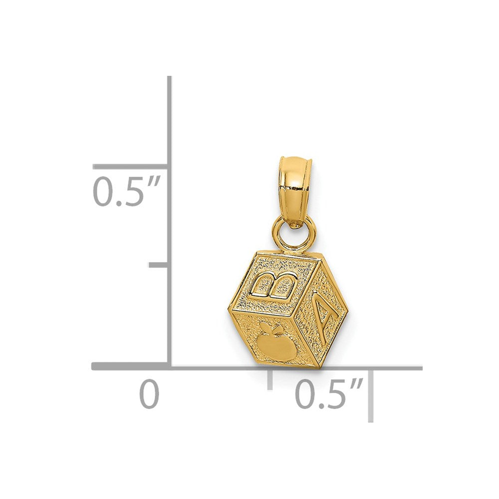 14k Baby Block Charm
