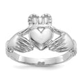 14k White Gold Men's Claddagh Ring