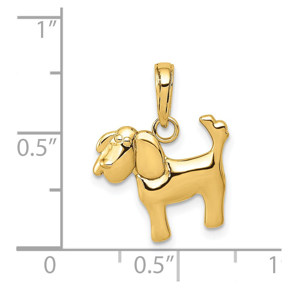 10k Polished Dog Charm