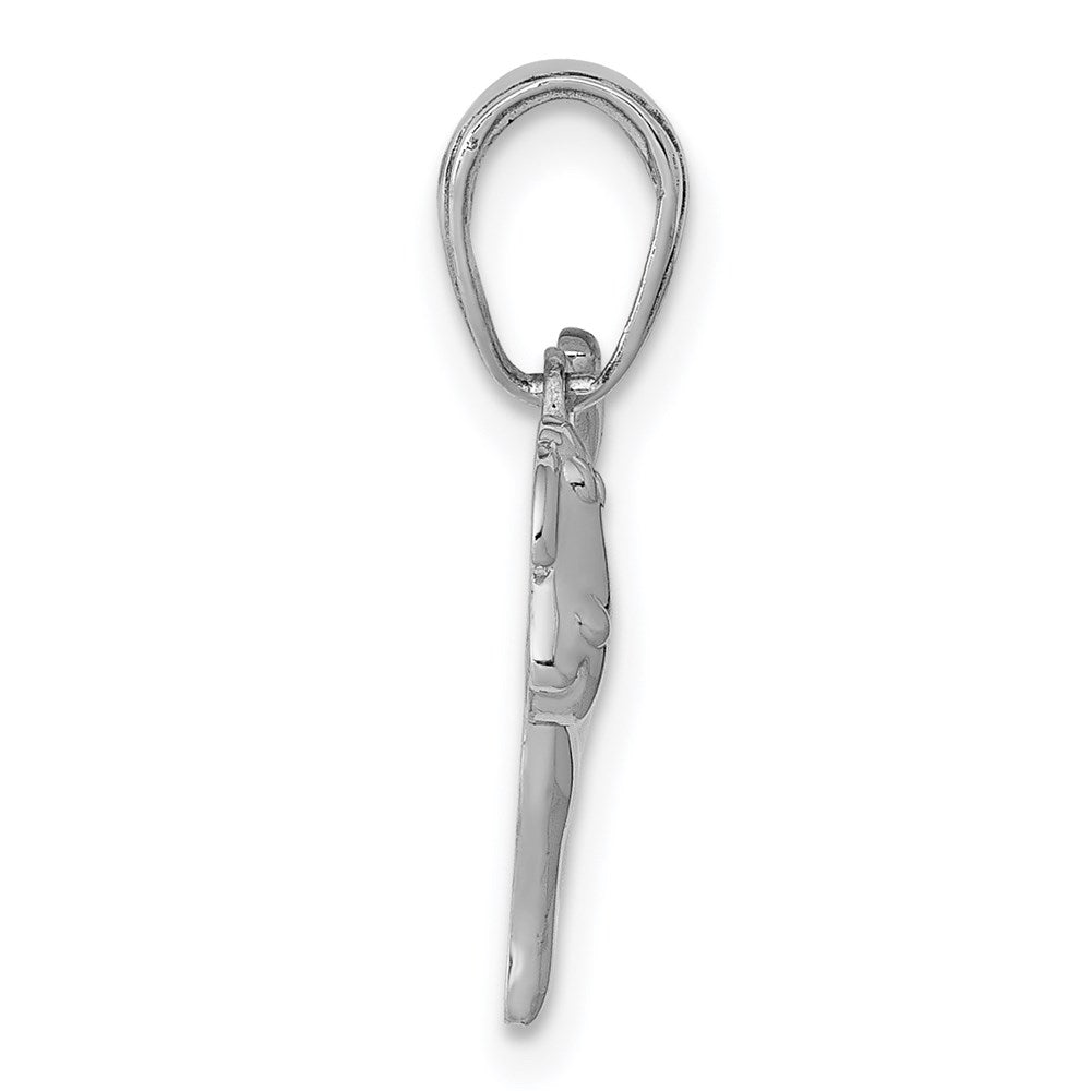 10k White Gold Polished Dog Charm