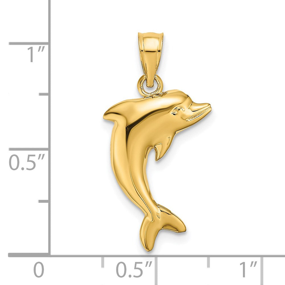 14K Polished Dolphin Charm
