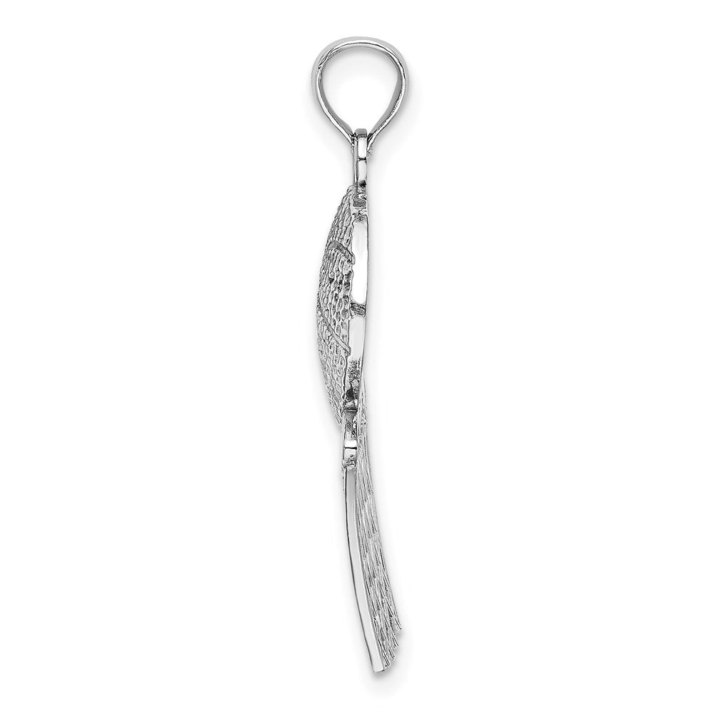 14K White Basketball and Net Charm