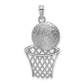 14K White Basketball and Net Charm