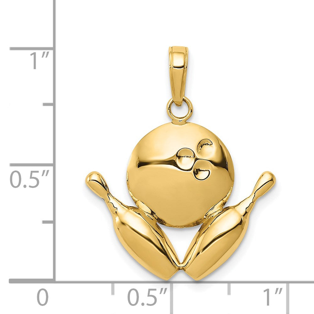 14k Bowling Theme Charm