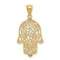 14k Filigree Hamsa Pendant