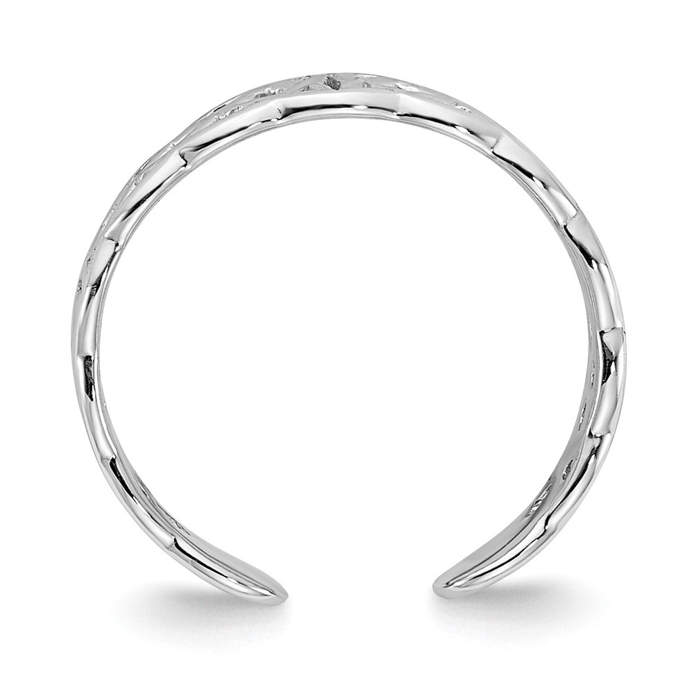 14k White Gold Polished w/ Design Toe Ring