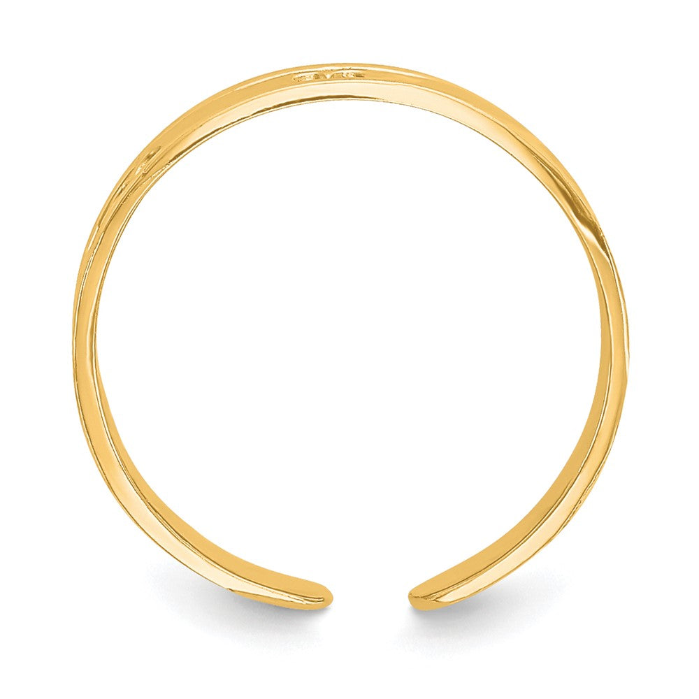 14k Polished w/ Hearts Toe Ring