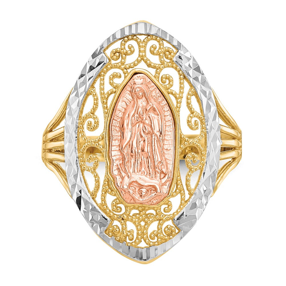 14K Two-tone w/White Rhodium Filigree Guadalupe Ring