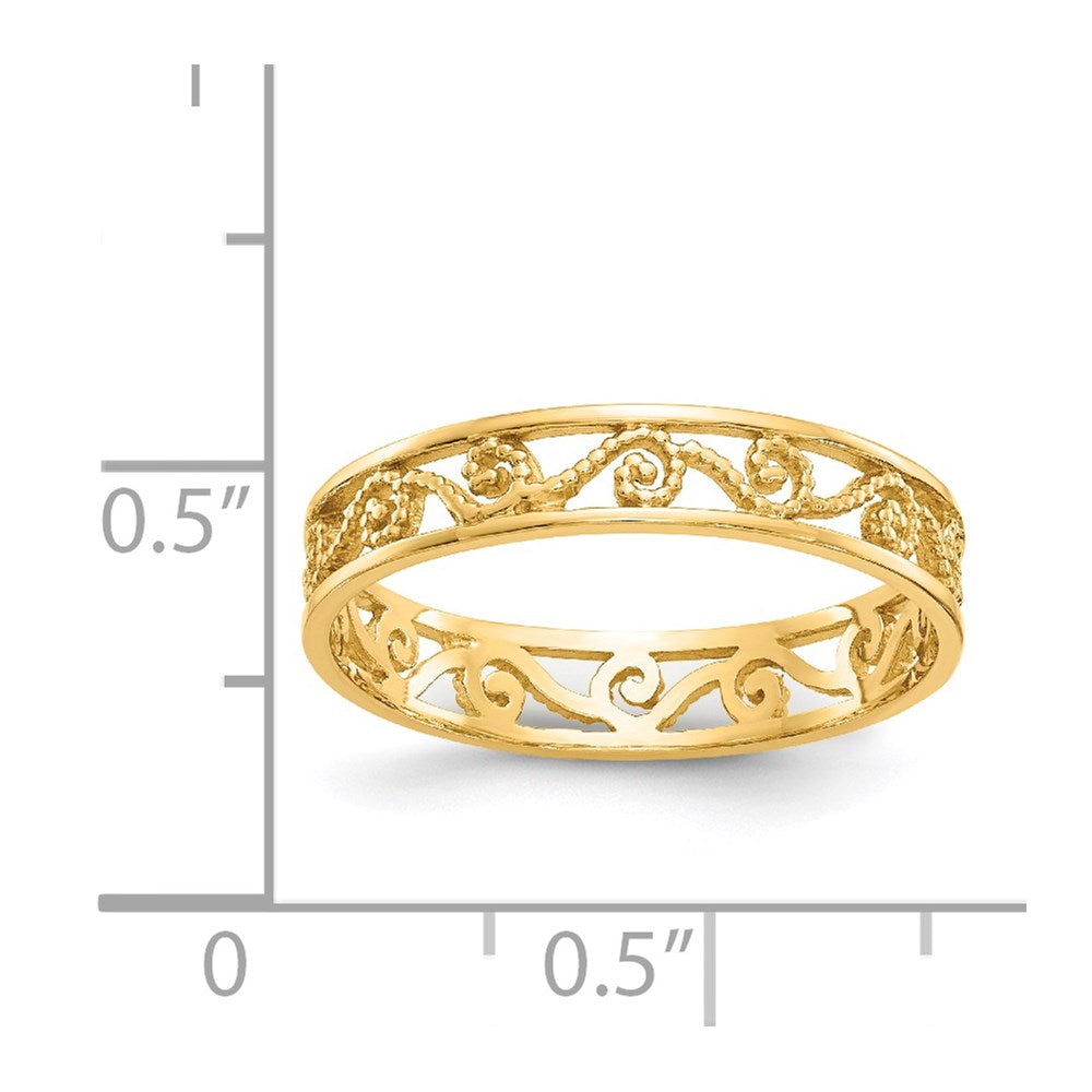 14K Polished/Textured Ring