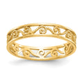 14K Polished/Textured Ring