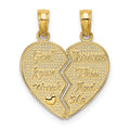 14k Break-Apart KEEP WATCH BETWEEN Heart Charm